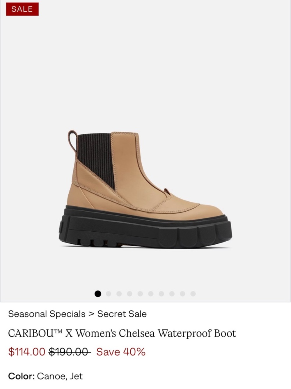 Sorel Caribou X Women's Chelsea Boot in Canoe and Jet